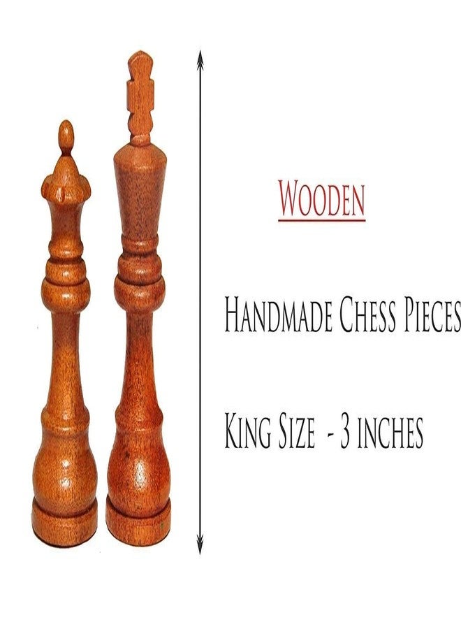 Mahi Enterprise Wooden Chess Set - 12-Inch Magnetic Folding Board with Hand-Carved Pieces - Image 2